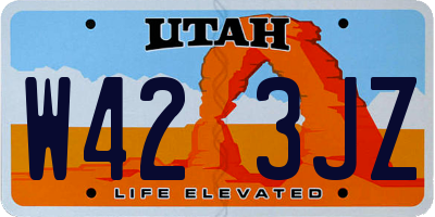 UT license plate W423JZ