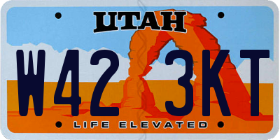 UT license plate W423KT