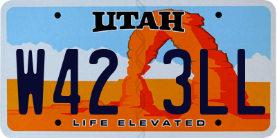 UT license plate W423LL