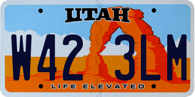 UT license plate W423LM
