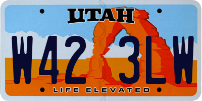 UT license plate W423LW