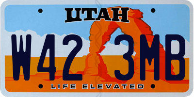 UT license plate W423MB
