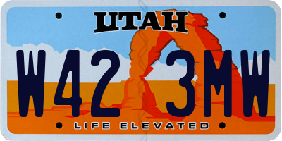 UT license plate W423MW
