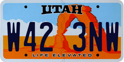 UT license plate W423NW