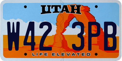 UT license plate W423PB