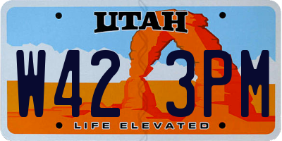 UT license plate W423PM