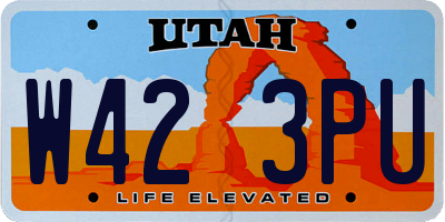 UT license plate W423PU
