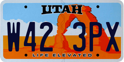 UT license plate W423PX