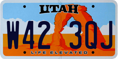UT license plate W423QJ