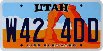 UT license plate W424DD