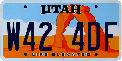 UT license plate W424DF