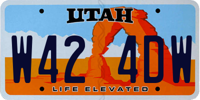 UT license plate W424DW