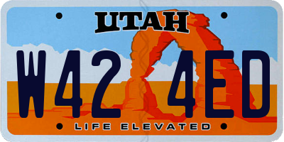 UT license plate W424ED