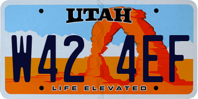UT license plate W424EF