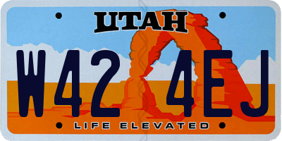 UT license plate W424EJ
