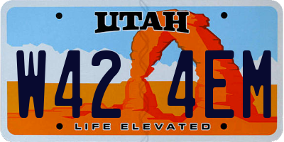 UT license plate W424EM