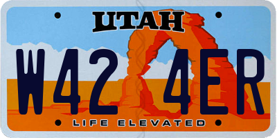 UT license plate W424ER