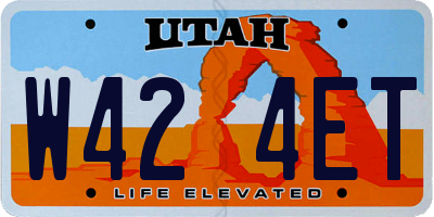 UT license plate W424ET