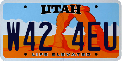 UT license plate W424EU