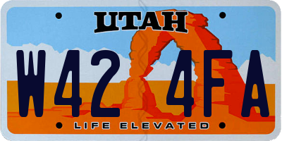 UT license plate W424FA