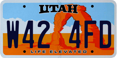 UT license plate W424FD