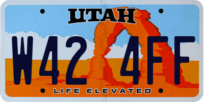 UT license plate W424FF