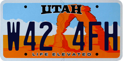 UT license plate W424FH