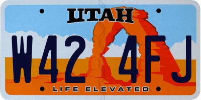 UT license plate W424FJ