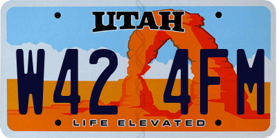 UT license plate W424FM