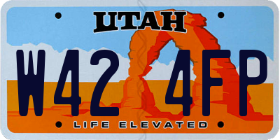 UT license plate W424FP