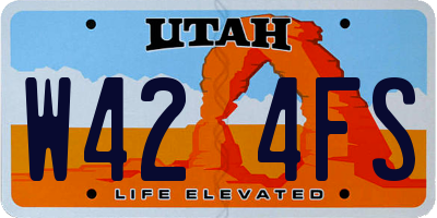 UT license plate W424FS