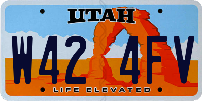 UT license plate W424FV