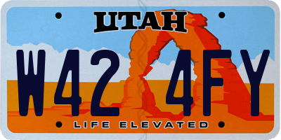 UT license plate W424FY
