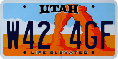 UT license plate W424GF