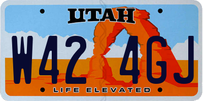 UT license plate W424GJ