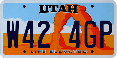UT license plate W424GP