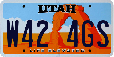 UT license plate W424GS