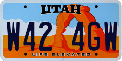 UT license plate W424GW
