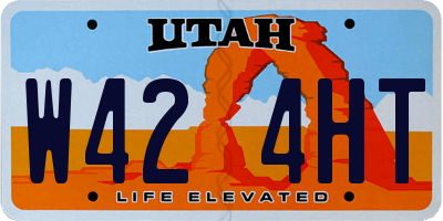 UT license plate W424HT