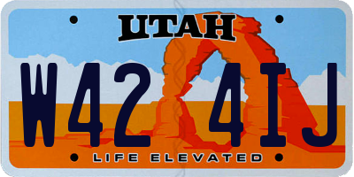 UT license plate W424IJ