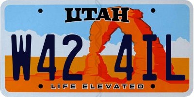 UT license plate W424IL