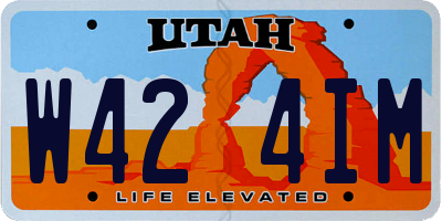 UT license plate W424IM