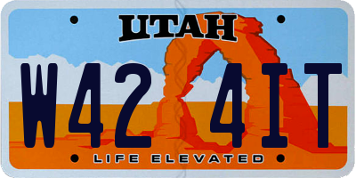UT license plate W424IT