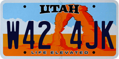 UT license plate W424JK