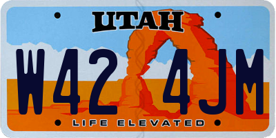 UT license plate W424JM