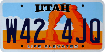 UT license plate W424JQ