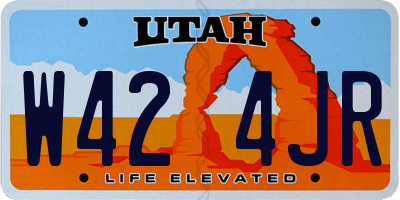 UT license plate W424JR