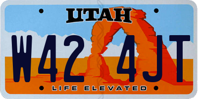 UT license plate W424JT