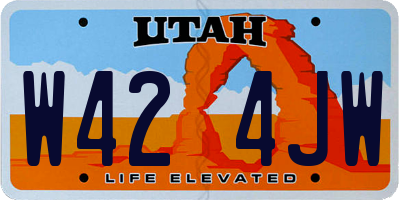 UT license plate W424JW