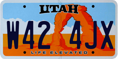 UT license plate W424JX